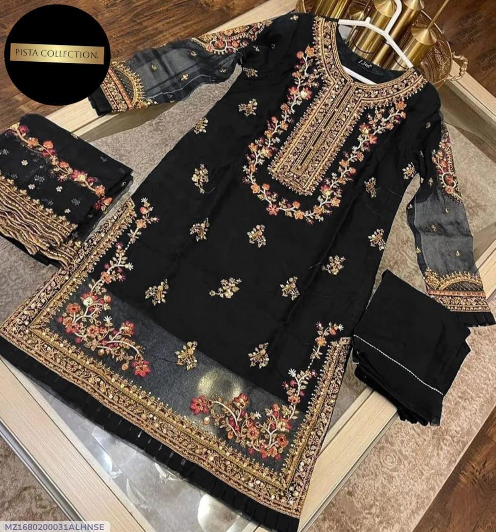 3 Pcs Women's Stitched Embroidered Suit