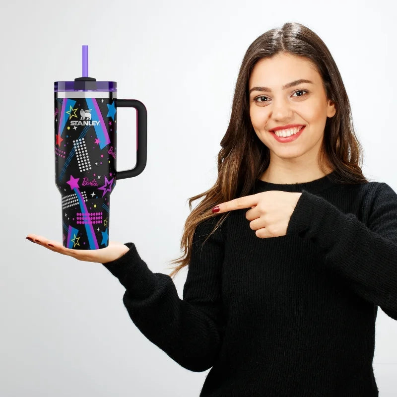 Black Stylish Stanley Barbie Tumbler H2.0 Tumbler 1.18L
