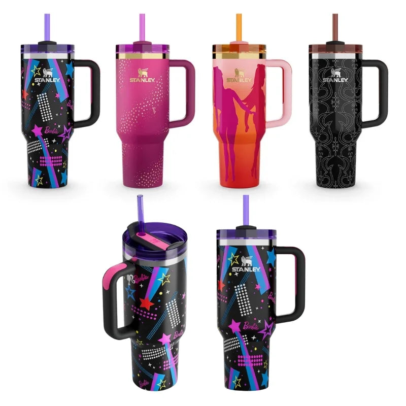Black Stylish Stanley Barbie Tumbler H2.0 Tumbler 1.18L