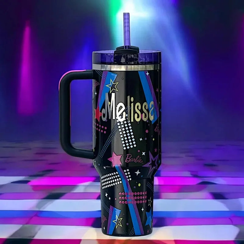 Black Stylish Stanley Barbie Tumbler H2.0 Tumbler 1.18L