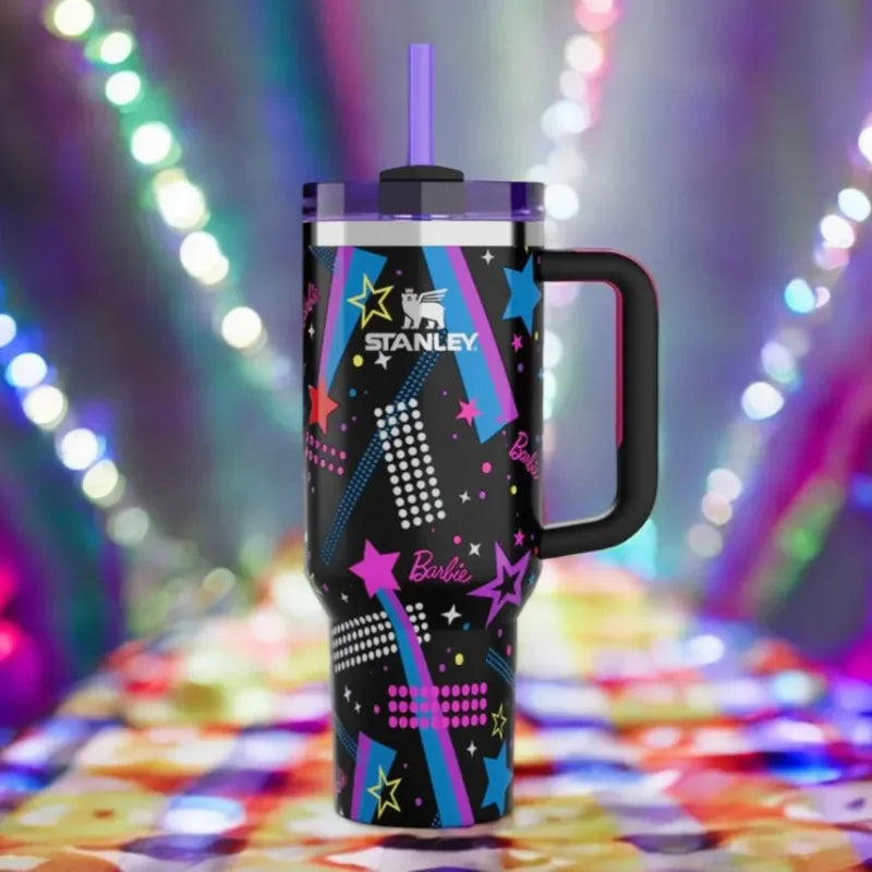 Black Stylish Stanley Barbie Tumbler H2.0 Tumbler 1.18L